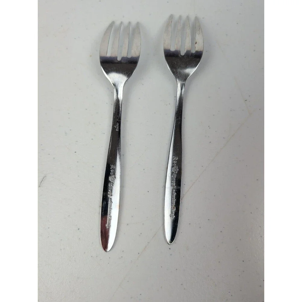 REO Crest American Beauty  Accent Salad Forks Stainless Steel Japan Set Of 2